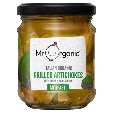 Mr Organic Grilled Artichoke Hearts Antipasti 190g (Pack of 3)