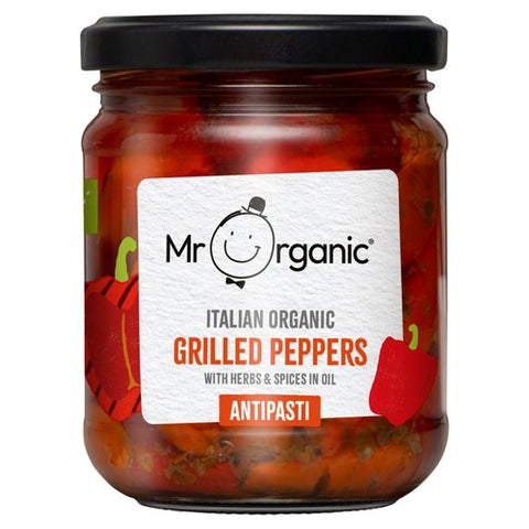 Mr Organic Grilled Peppers Antipasti 190g (Pack of 3)