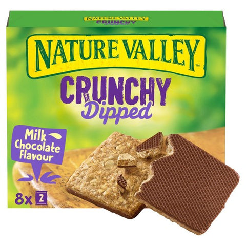 Nature Valley Crunchy Dipped Cereal Bars Milk Chocolate Flavour 8 x 20g (Pack 3)