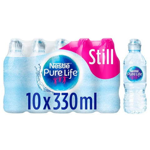 Nestle Pure Life Still Spring Water Sports Cap 10 x 330ml (Pack of 2)