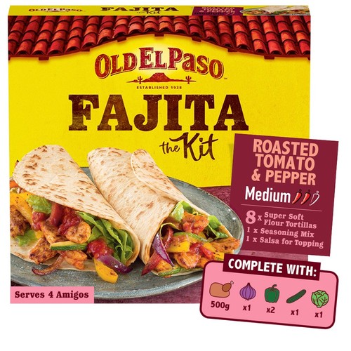 Old El Paso Mexican Roasted Tomato & Pepper Fajita Kit 500g (Pack of 2)