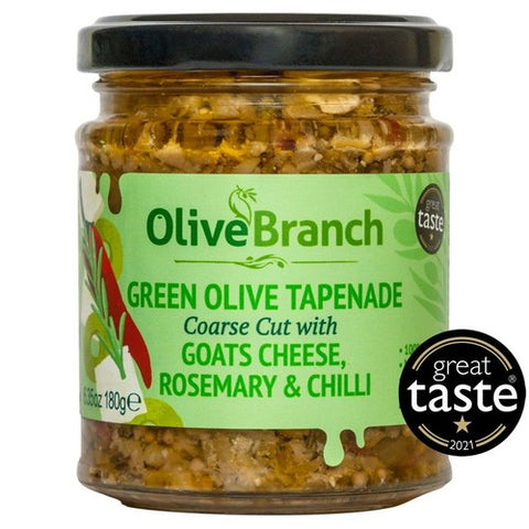 Olive Branch Olive Tapenade with Goat's Cheese, Rosemary Chilli 180g (Pack 2)