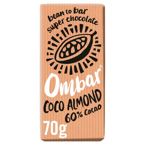 Ombar Coco Almond Organic Vegan Fair Trade Chocolate 70g (Pack of 3)