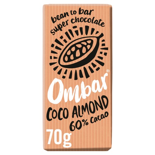 Ombar Coco Almond Organic Vegan Fair Trade Chocolate 70g (Pack of 3)