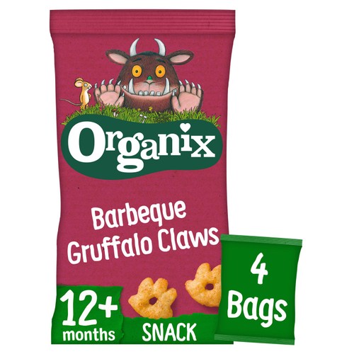 Organix BBQ Gruffalo Claws Toddler Snacks Multipack 12 months+, 4 x 15g (Pack 3)