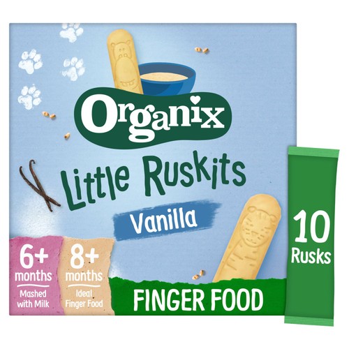 Organix Little Ruskits Vanilla Organic Baby Rusks 6-8 months+ 60g (Pack of 3)