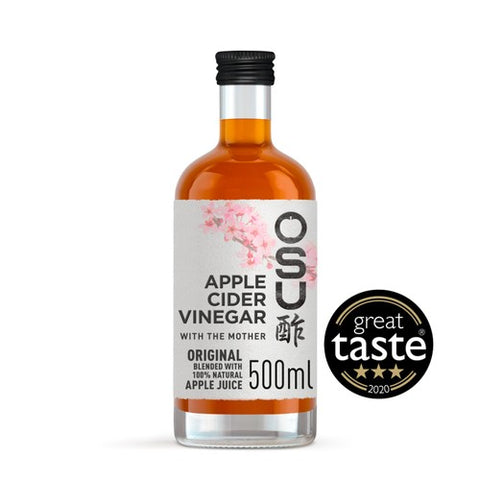 OSU Raw Apple Cider Vinegar with The Mother, Apple Juice Blend 500ml (Pack of 2)