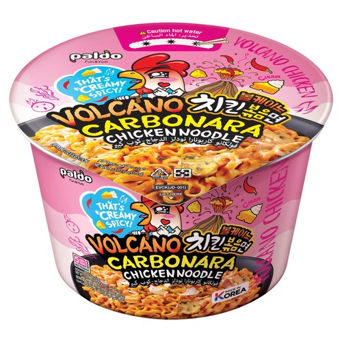 Paldo Volcano Carbonara Chicken Flavoured Korean Instant Noodle 105g (Pack 3)