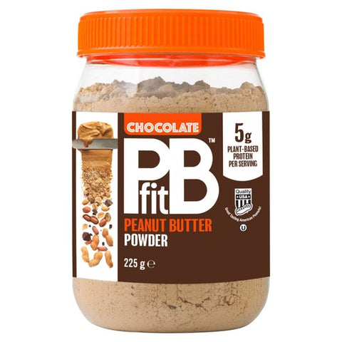PBfit Chocolate Peanut Butter Powder - 88% Less Fat High Protein 225g (Pack 2)
