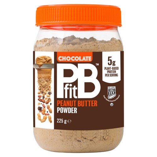PBfit Chocolate Peanut Butter Powder - 88% Less Fat High Protein 225g (Pack 2)