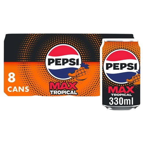 Pepsi Max Tropical 8 x 330ml (Pack of 2)