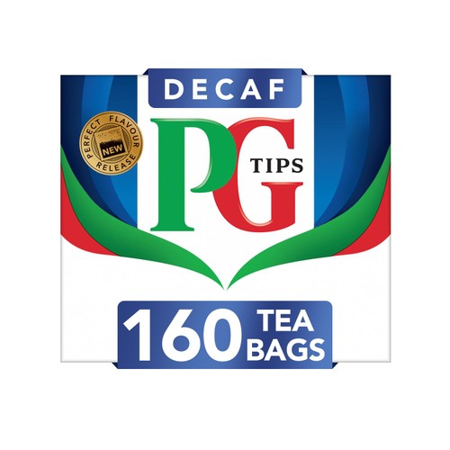 PG Tips Decaf Plant Based Biodegradable Decaffeinated Tea Bags 160's (Pack 2)