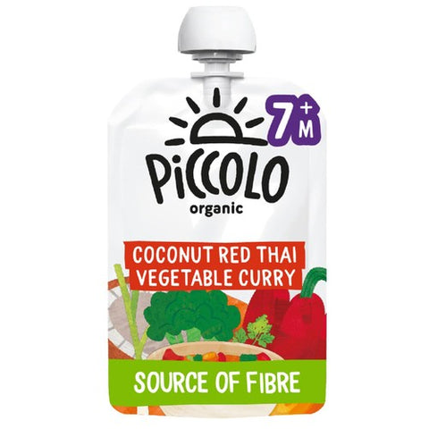 Piccolo Vegetable Thai Curry Organic Pouch 7mths+ 130g (Pack of 2)