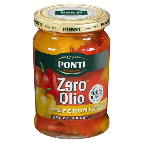 Ponti Zero Oil Grilled Peppers 290g (Pack of 3)