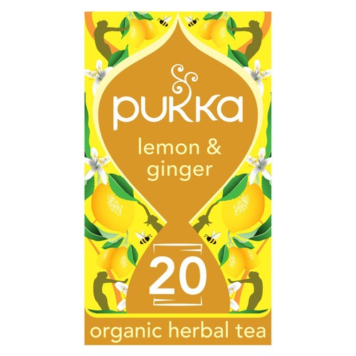 Pukka Organic Lemon, GingerManuka Honey Tea Compostable Herbal TeaBags (Pack 3)
