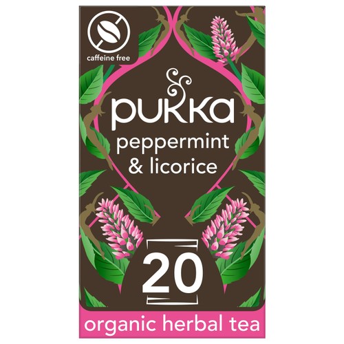 Pukka Organic Peppermint Licorice Mint Tea Compostable Tea Bags 20's (Pack 3)