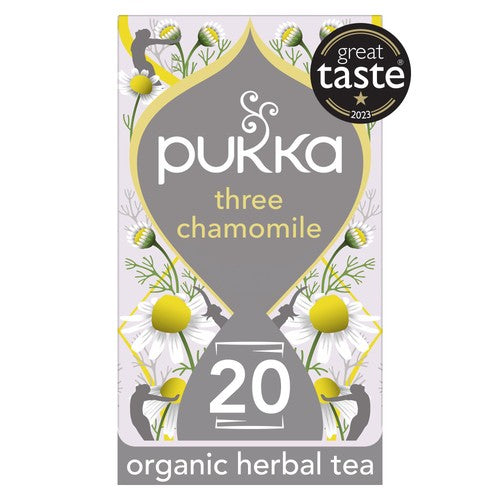 Pukka Organic Three Chamomile Tea Home-Compostable Herbal Tea Bags 20's (Pack 3)
