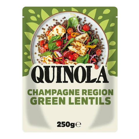 Quinola Ready to Eat Champagne Region Green Lentils 250g (Pack of 3)