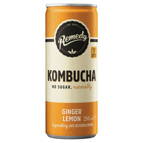 Remedy Kombucha Ginger Lemon 250ml (Pack of 6)