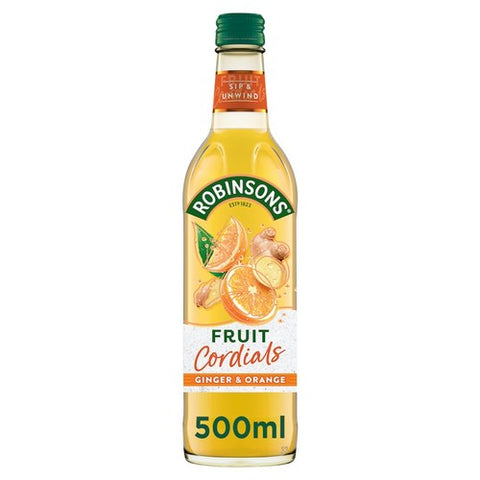Robinsons Fruit Cordials Ginger & Orange 500ml (Pack of 2)
