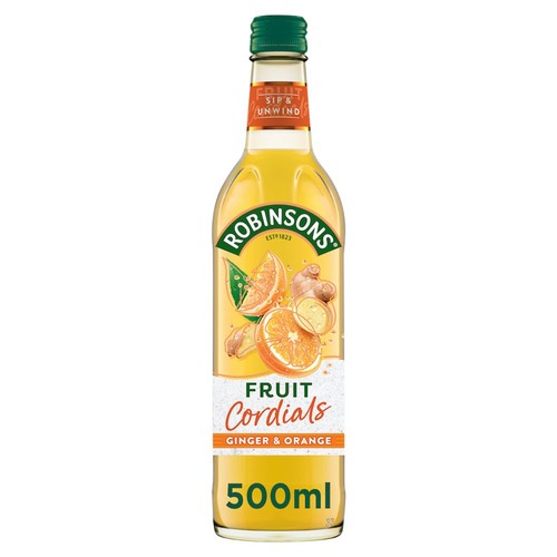 Robinsons Fruit Cordials Ginger & Orange 500ml (Pack of 2)