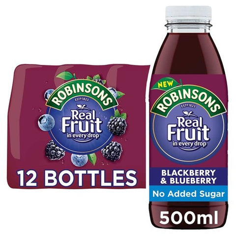 Robinsons Ready to Drink Blackberry & Blueberry 12 x 500ml (Pack of 2)