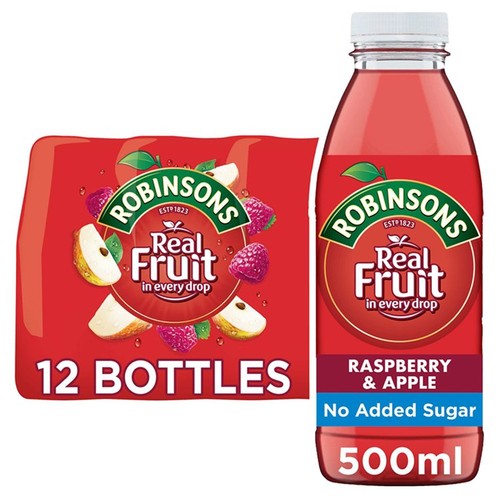Robinsons Ready to Drink Raspberry & Apple 12 x 500ml (Pack of 2)
