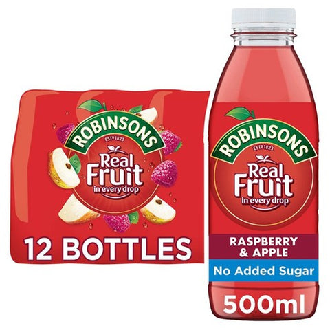 Robinsons Ready to Drink Raspberry & Apple 12 x 500ml (Pack of 2)