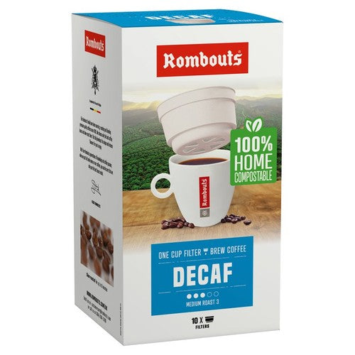 Rombouts Decaffeinated Compostable One Cup Filter Coffee 10's (Pack of 2)