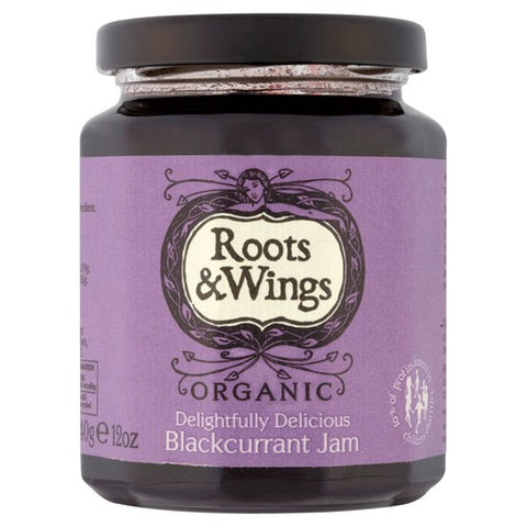 Roots & Wings Organic Blackcurrant Jam 340g (Pack of 2)