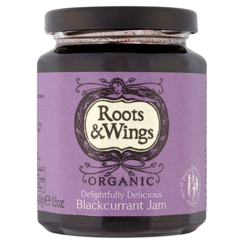 Roots & Wings Organic Blackcurrant Jam 340g (Pack of 2)