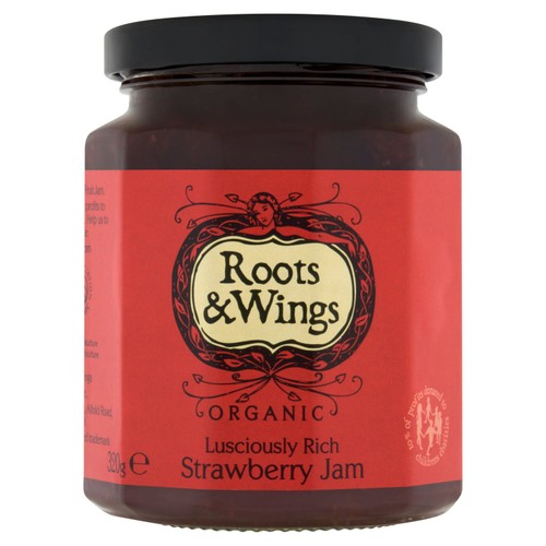 Roots & Wings Organic Strawberry Jam 320g (Pack of 2)