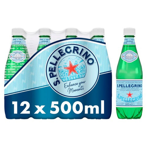 San Pellegrino Sparkling Natural Mineral Water 12 x 500ml (Pack of 2)