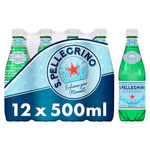 San Pellegrino Sparkling Natural Mineral Water 12 x 500ml (Pack of 2)