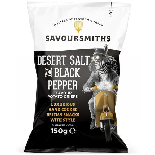 Savoursmiths Desert Salt Black Pepper Luxury English Potato Crisps 150g (Pack 3)