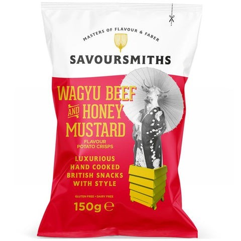 Savoursmiths Wagyu Beef Honey Mustard Luxury English Potato Crisps 150g (Pack 3)