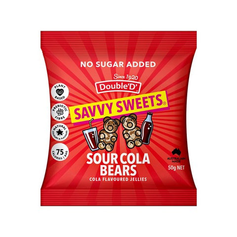 Savvy Sweets Sour Cola 50g (Pack of 6)