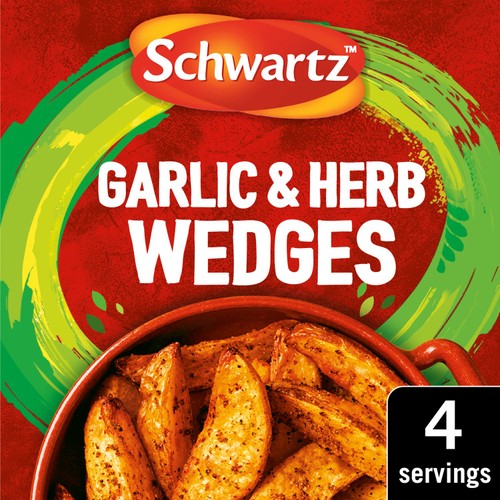 Schwartz Garlic & Herb Wedges Recipe Mix 38g (Pack of 2)