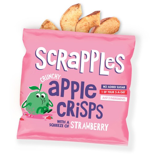 Scrapples Crunchy Apple & Strawberry Fruit Crisps 12g (Pack of 2)