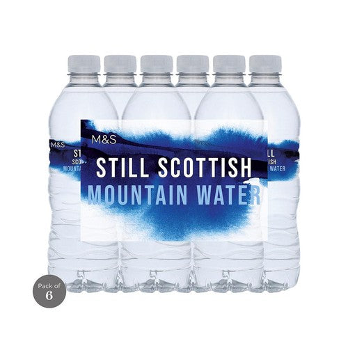 M&S Still Scottish Mountain Water PET 6 x 500ml, British Import (Pack of 2)