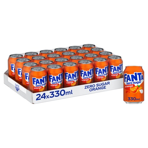 Fanta Orange Zero 24 x 330ml, British Import
