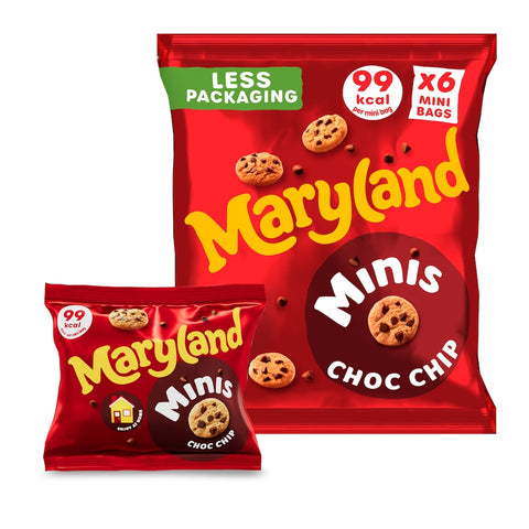 Maryland Minis Cookies - Choc Chip 6 Mini Bags 118.8g