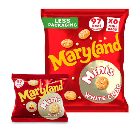 Maryland 6 Mini White Choc Cookie Bags 118.8g