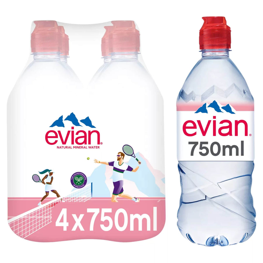 Evian Natural Bottled Mineral Still Water Multipack 4x750ml