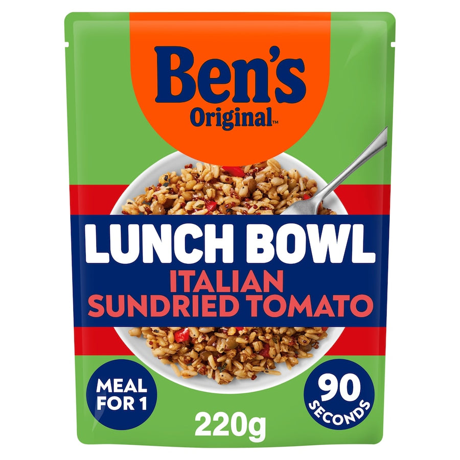Bens Original Lunch Bowl Sundried Tomato Italian Style Microwave Rice and Grains Instant Meal 220g