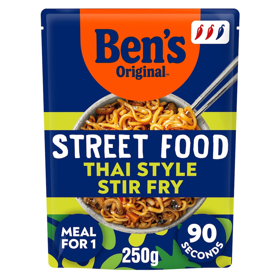Bens Original Street Food Thai Stir Fry Microwave Instant Noodles Ready Meal 250g