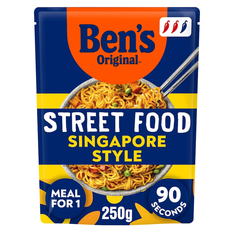 Bens Original Street Food Singapore Microwave Instant Noodles Ready Meal 250g