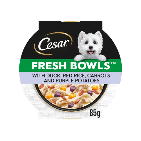 CESAR Dog Food Fresh bowls with Duck Red Rice Carrots and Purple Potatoes 85g