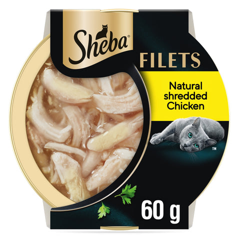 Sheba Fillets Cat Food Natural Shredded Chicken 60g