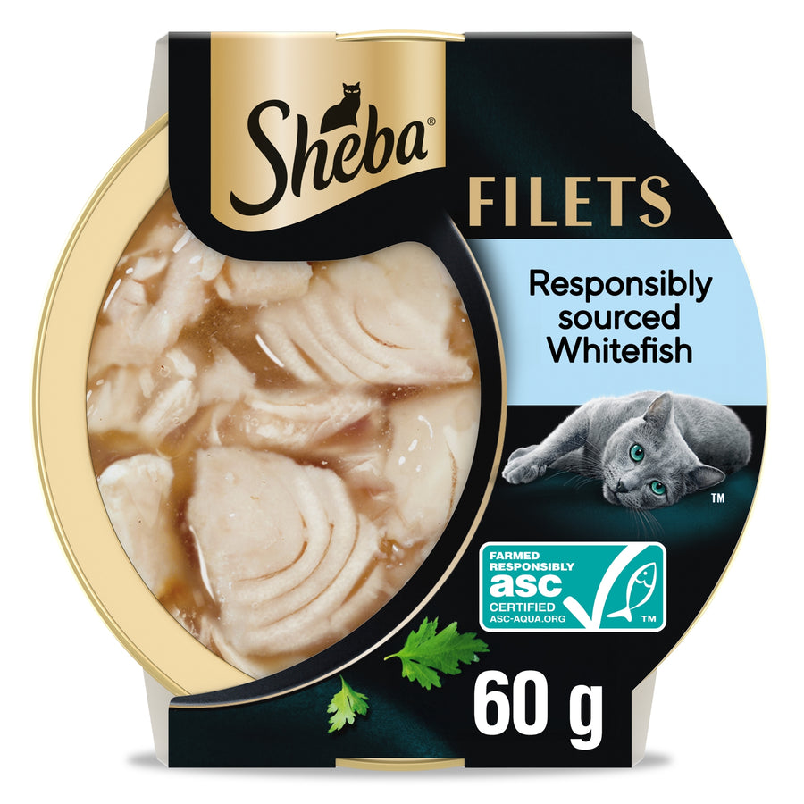 Sheba Fillets Cat Food Responsibly Sourced Whitefish 60g